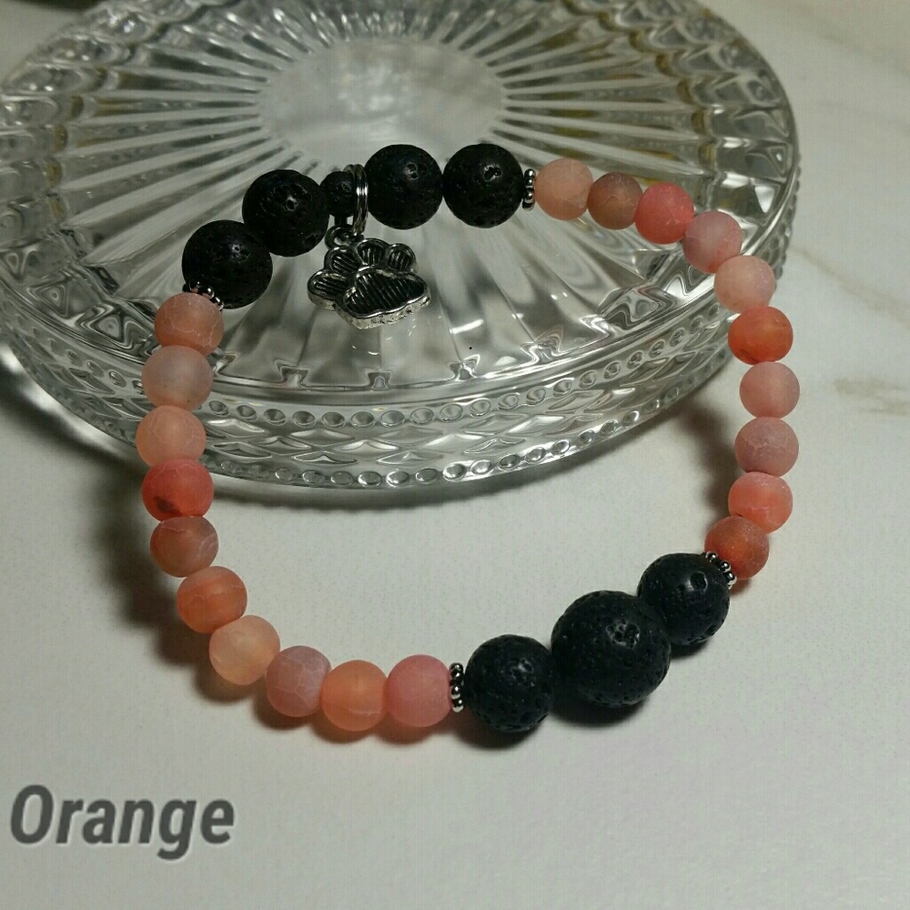 Lava Rock and Agate Bracelet